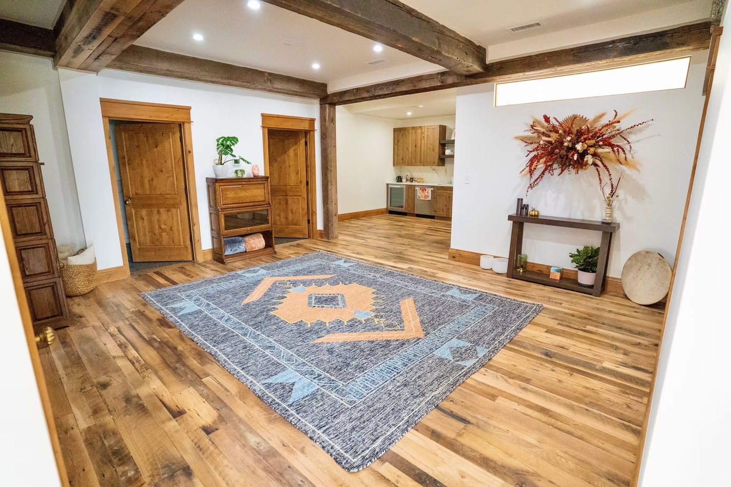 A warm gathering room inside the Venya Therapeutics space in Niwot